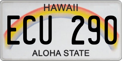 HI license plate ECU290