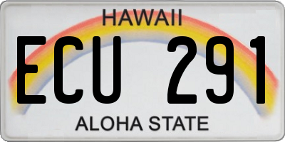 HI license plate ECU291