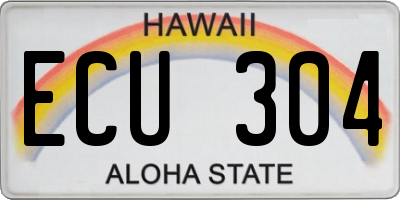 HI license plate ECU304
