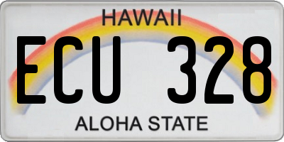 HI license plate ECU328