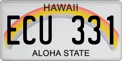 HI license plate ECU331