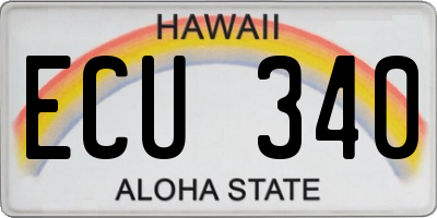 HI license plate ECU340