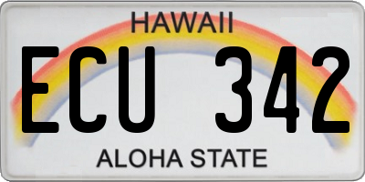 HI license plate ECU342