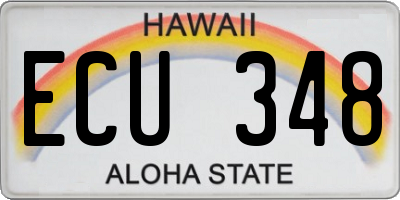 HI license plate ECU348