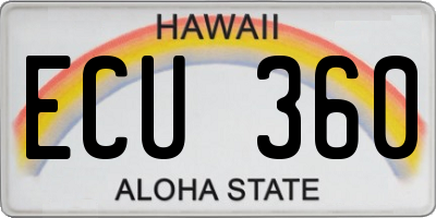 HI license plate ECU360