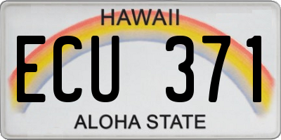 HI license plate ECU371