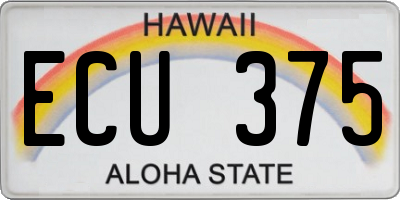 HI license plate ECU375