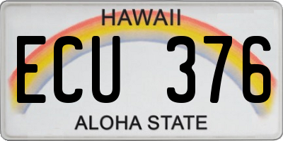 HI license plate ECU376