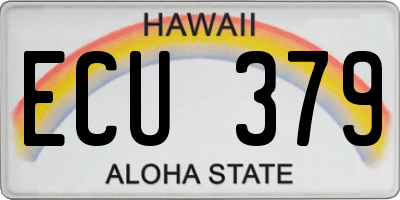 HI license plate ECU379
