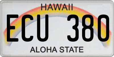 HI license plate ECU380