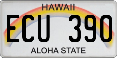 HI license plate ECU390