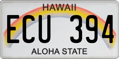 HI license plate ECU394