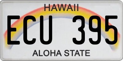 HI license plate ECU395