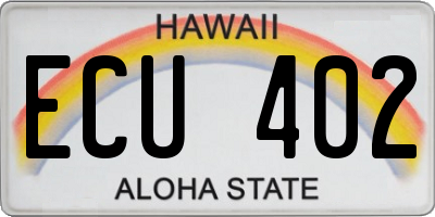 HI license plate ECU402