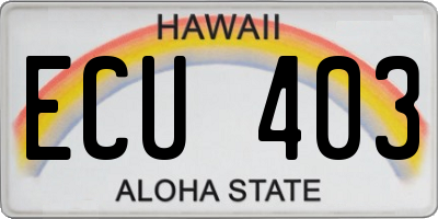 HI license plate ECU403