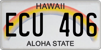 HI license plate ECU406