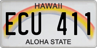 HI license plate ECU411