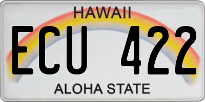 HI license plate ECU422