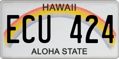 HI license plate ECU424