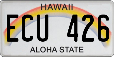 HI license plate ECU426