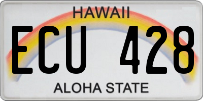HI license plate ECU428