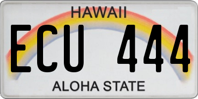 HI license plate ECU444