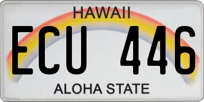 HI license plate ECU446