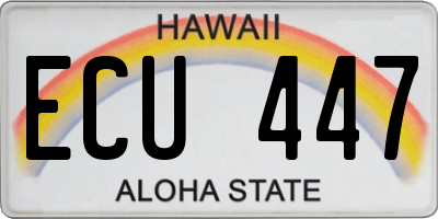 HI license plate ECU447