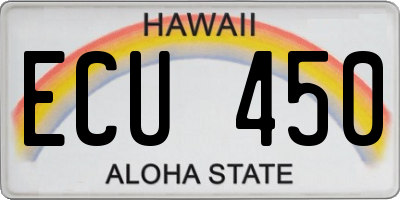 HI license plate ECU450