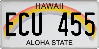 HI license plate ECU455