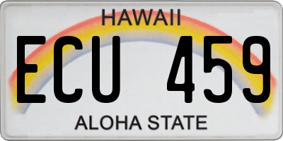 HI license plate ECU459
