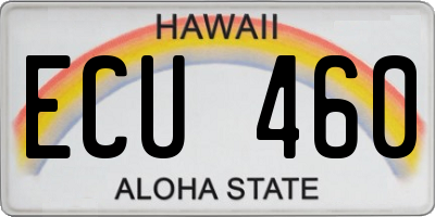 HI license plate ECU460