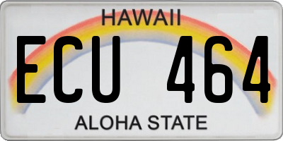 HI license plate ECU464