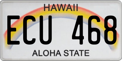 HI license plate ECU468