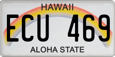 HI license plate ECU469