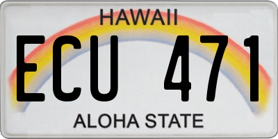 HI license plate ECU471