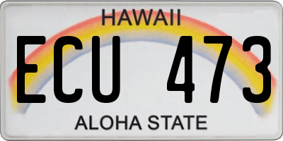 HI license plate ECU473