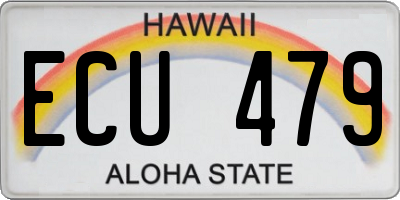 HI license plate ECU479