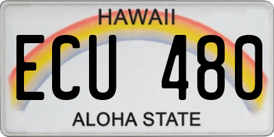 HI license plate ECU480