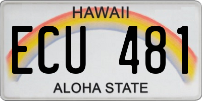 HI license plate ECU481