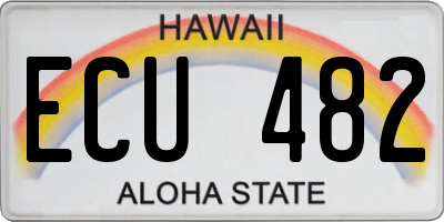 HI license plate ECU482