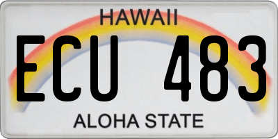 HI license plate ECU483