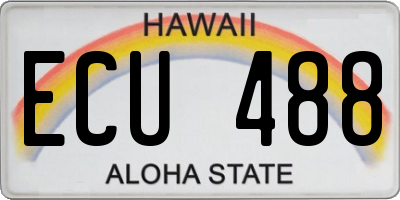 HI license plate ECU488