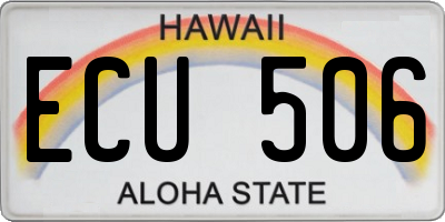 HI license plate ECU506