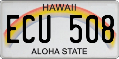 HI license plate ECU508