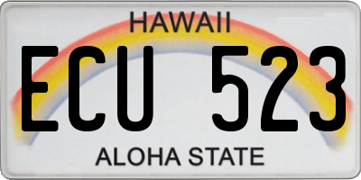 HI license plate ECU523