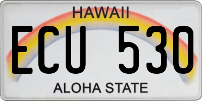 HI license plate ECU530