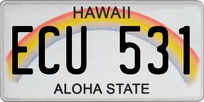 HI license plate ECU531