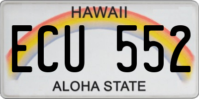 HI license plate ECU552