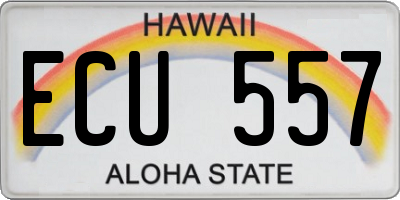 HI license plate ECU557
